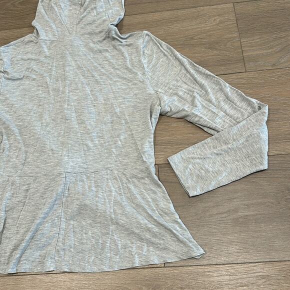 SWEATY BETTY Gray Marl Tori Twist Front Pullover Active Jacket Hooded Top Size 6 - Picture 7 of 12